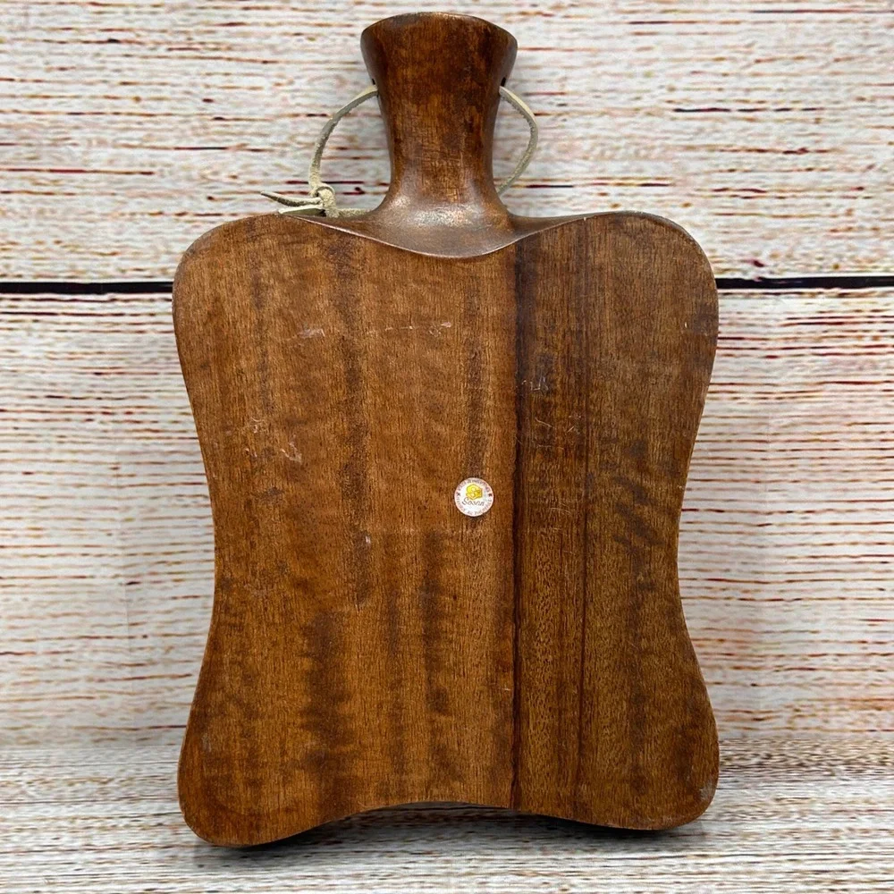Sosan Vintage‎ Acacia Wood Serving Tray Bell Shape Hand Carved Philippines